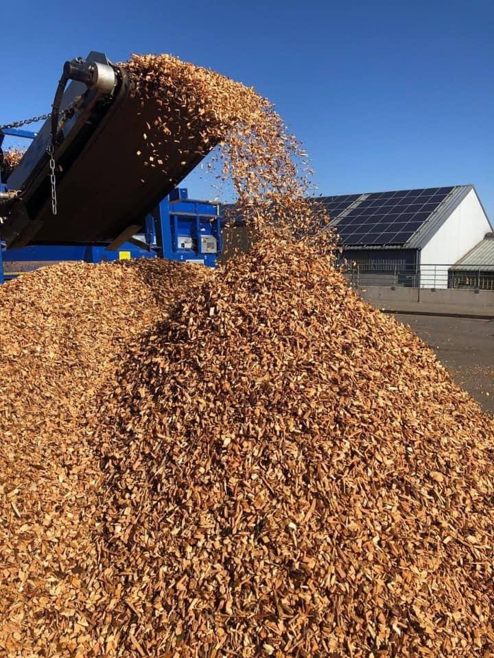 Wood transformed into chips